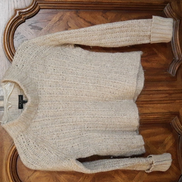 rag & bone Mock Turtleneck Short Sweater Oatmeal Alpaca Mohair Blend Size XSmall